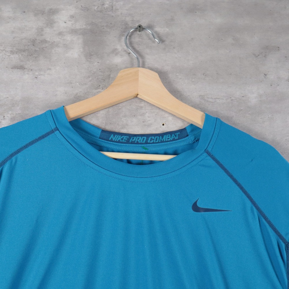 y2k nike pro combat shirt fitted‎ blue swoosh mens xl